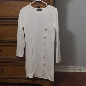 White long sleeve dress with buttons